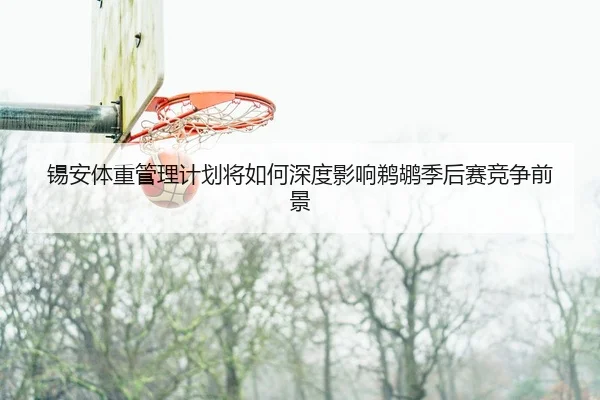 锡安体重管理计划将如何深度影响鹈鹕季后赛竞争前景